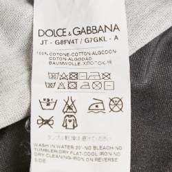 Dolce & Gabbana Dark Grey Wise Monkey Print Cotton T-Shirt XS