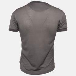 Dolce & Gabbana Dark Grey Wise Monkey Print Cotton T-Shirt XS