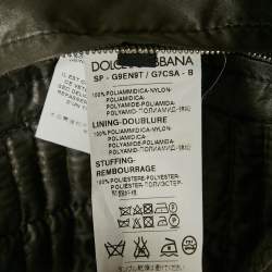 Dolce & Gabbana Black Quilted Nylon Zip Front Hooded Jacket XXXL