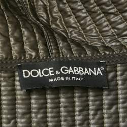 Dolce & Gabbana Black Quilted Nylon Zip Front Hooded Jacket XXXL