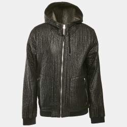 Dolce & Gabbana Black Quilted Nylon Zip Front Hooded Jacket XXXL