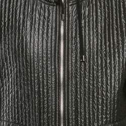Dolce & Gabbana Black Quilted Nylon Zip Front Hooded Jacket XXXL