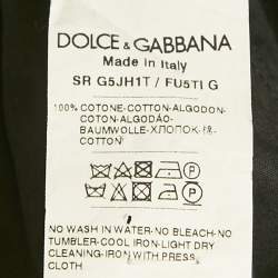 Pre Owned Dolce & Gabbana Black Cotton Logo Trimmed Button Front Shirt XXL