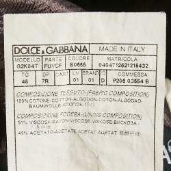 Pre Owned Dolce & Gabbana Navy Blue Velvet Martini Blazer M