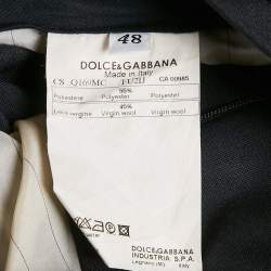 Pre Owned Dolce & Gabbana Black Wool Blend Formal Trousers M