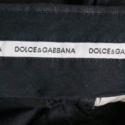 Pre Owned Dolce & Gabbana Black Wool Blend Formal Trousers M