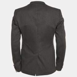 Dolce & Gabbana Dark Grey Denim Single Breasted Blazer L