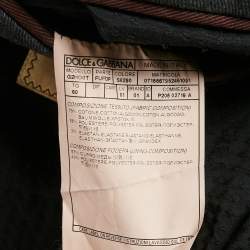 Dolce & Gabbana Dark Grey Denim Single Breasted Blazer L