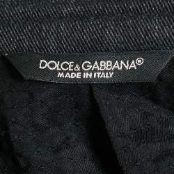 Dolce & Gabbana Dark Grey Denim Single Breasted Blazer L