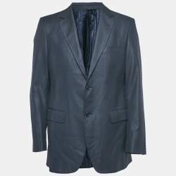 Pre Owned Dolce & Gabbana Navy Blue Wool Blend Single Breasted Blazer M