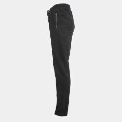 Pre Owned Dolce & Gabbana Black Cotton Logo Plaque Detail Sweatpants XXL
