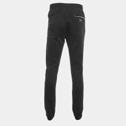 Pre Owned Dolce & Gabbana Black Cotton Logo Plaque Detail Sweatpants XXL