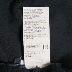 Pre Owned Dolce & Gabbana Black Cotton Logo Plaque Detail Sweatpants XXL