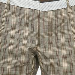 Pre Owned Dolce & Gabbana Brown Plaid Cotton Trouser XL
