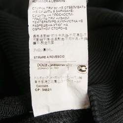 Pre Owned Dolce & Gabbana Black Logo Embroidery Cotton Hooded Sweatshirt M