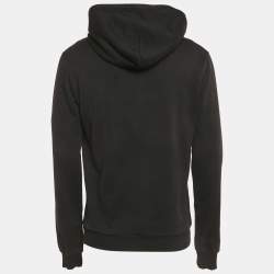 Pre Owned Dolce & Gabbana Black Logo Embroidery Cotton Hooded Sweatshirt M