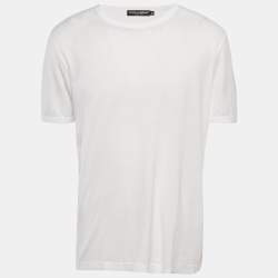 Pre Owned Dolce & Gabbana White Cotton Jersey Crewneck T-Shirt XXL