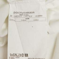 Pre Owned Dolce & Gabbana White Jersey V-Neck T-Shirt XXL