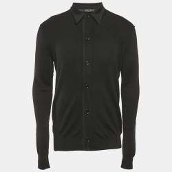 Pre Owned Dolce & Gabbana Black Stretch Knit Stretch Knit Long Sleeve Shirt XL