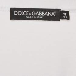 Pre Owned Dolce & Gabbana White Jersey Crewneck T-Shirt XXL