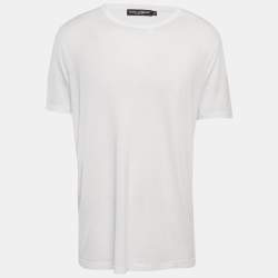 Pre Owned Dolce & Gabbana White Jersey Crewneck T-Shirt XXL