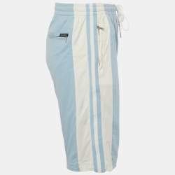 Pre Owned Dolce & Gabbana Blue Striped Cotton Jersey Shorts S