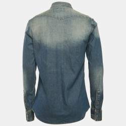 Pre Owned Dolce & Gabbana Blue Faded Denim Long Sleeve Shirt XL