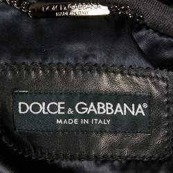 Pre Owned Dolce & Gabbana Black Leather Hooded Jacket XL