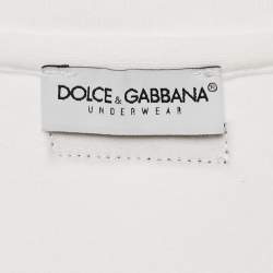 Pre Owned Dolce & Gabbana Underwear White Cotton Knit Tank Top S