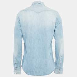 Pre Owned Dolce & Gabbana Blue Denim Button Front Shirt L
