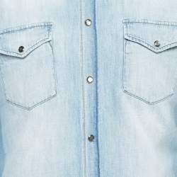 Pre Owned Dolce & Gabbana Blue Denim Button Front Shirt L