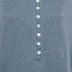 Pre Owned Dolce & Gabbana Blue Cotton Knit Crew Neck Long Sleeve Sweatshirt L