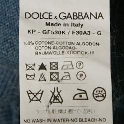 Pre Owned Dolce & Gabbana Blue Cotton Knit Crew Neck Long Sleeve Sweatshirt L