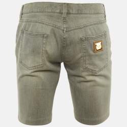 Pre Owned Dolce & Gabbana Grey Denim Shorts M/Waist 35"