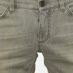 Pre Owned Dolce & Gabbana Grey Denim Shorts M/Waist 35"