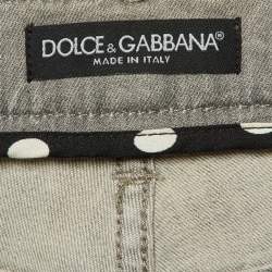 Pre Owned Dolce & Gabbana Grey Denim Shorts M/Waist 35"