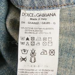 Pre Owned Dolce & Gabbana Blue Faded Distressed Denim Shirt XL