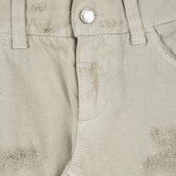 Pre Owned Dolce & Gabbana 14 Gold Beige Distressed Ripped Jeans S