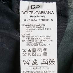 Pre Owned Dolce & Gabbana Green Real Leather Button Front Shirt XL