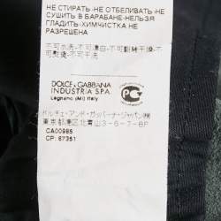 Pre Owned Dolce & Gabbana Green Real Leather Button Front Shirt XL