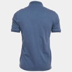 Pre Owned Dolce & Gabbana ark Blue Cotton Pique Polo T-Shirt M