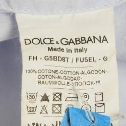 Pre Owned Dolce & Gabbana Blue Cotton Pleated Shirt XXL