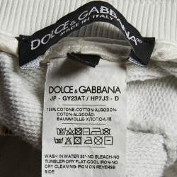 Pre Owned Dolce & Gabbana White Tropical Print Cotton Jogger Pants S