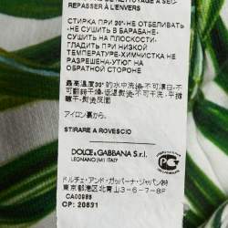 Pre Owned Dolce & Gabbana White Tropical Print Cotton Jogger Pants S