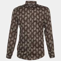 Burberry Beige Checkered Cotton Button Front Shirt XS
