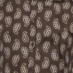 Pre Owned Dolce & Gabbana Brown Printed Cotton Button Front Shirt XXL