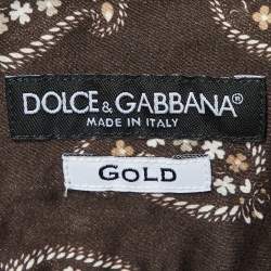 Pre Owned Dolce & Gabbana Brown Printed Cotton Button Front Shirt XXL