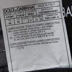 مملوكة مسبقًا جاكيت بليزر دولتشي أند غابانا مارتيني صوف أسود مفصل بزرين XL