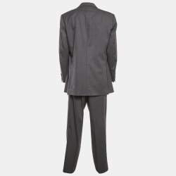 Pre Owned Dolce & Gabbana Dark Grey Wool Single Breasted Blazer Suit 4XL