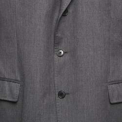 Pre Owned Dolce & Gabbana Dark Grey Wool Single Breasted Blazer Suit 4XL